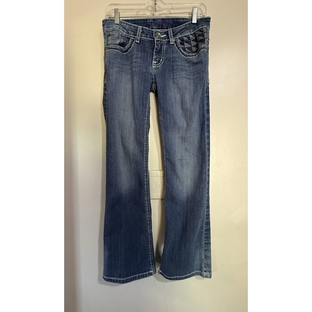 Cruel Denim Blake Jeans Womens 26/1S Med Wash Blue Bootcut Embroidered Pockets